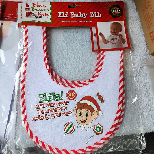 Elfie Xmas bib