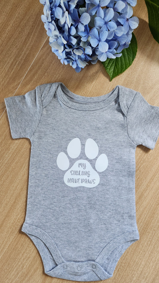 My siblings have paws - baby onesie