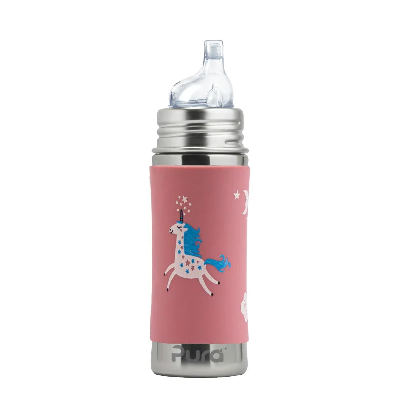 Pura Kiki 325ml Toddler Combo bottle - Sippy and Straw - Unicorn