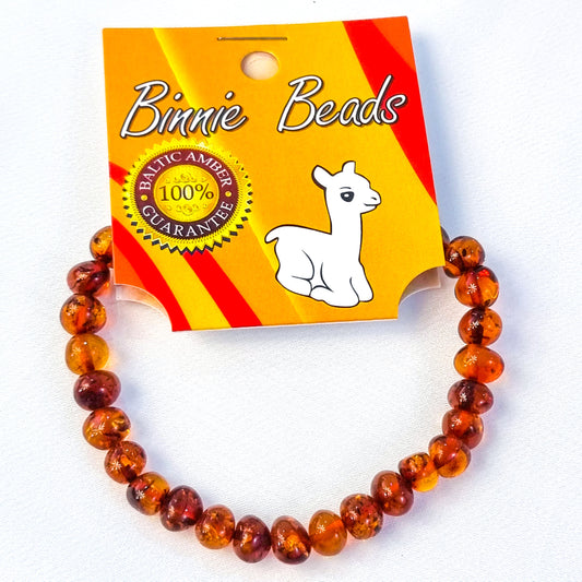 Baby amber bracelet - Cognac