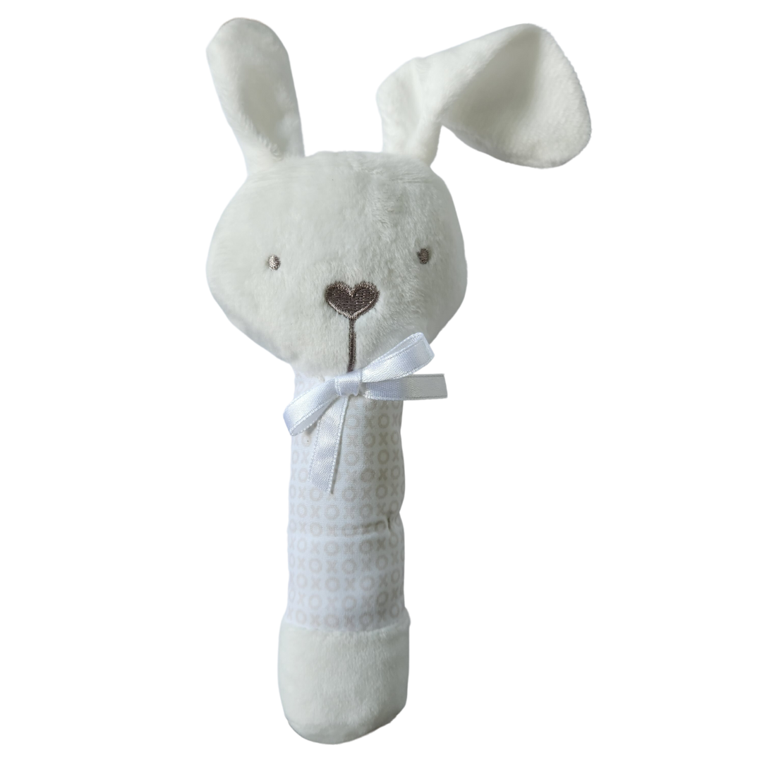White Bunny Snuggle Rattle