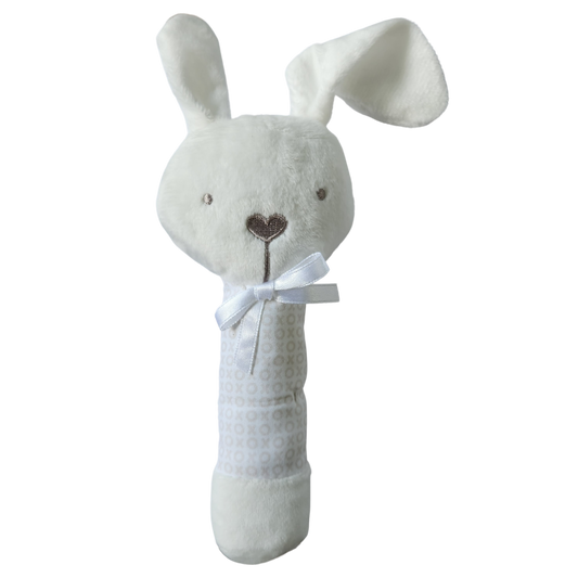 White Bunny Snuggle Rattle