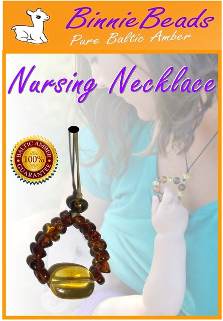 Nursing necklace - Cognac & Lemon