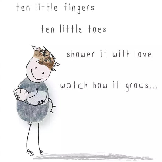 Ten little fingers congratulations card