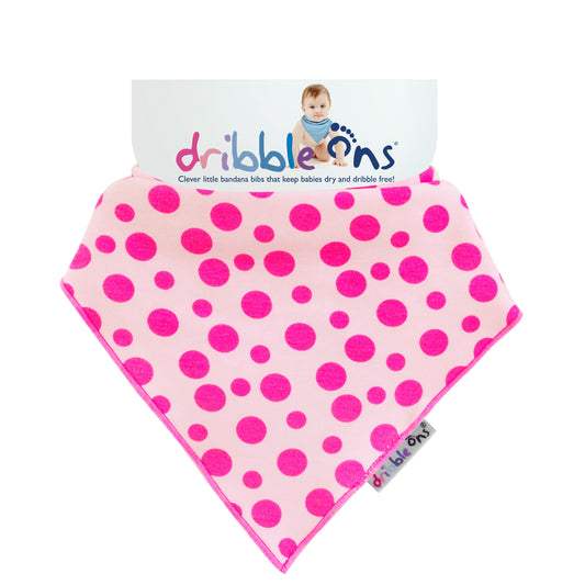 Dribble Ons Designer Bandana Bib - Pink Spot