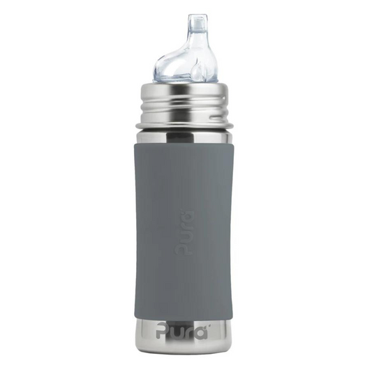 Pura Kiki 325ml Toddler Sippy Stainless Steel bottle - Slate sleeve