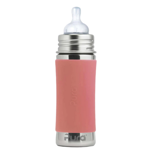 Pura Kiki 325ml Infant Stainless Steel bottle - Rose sleeve
