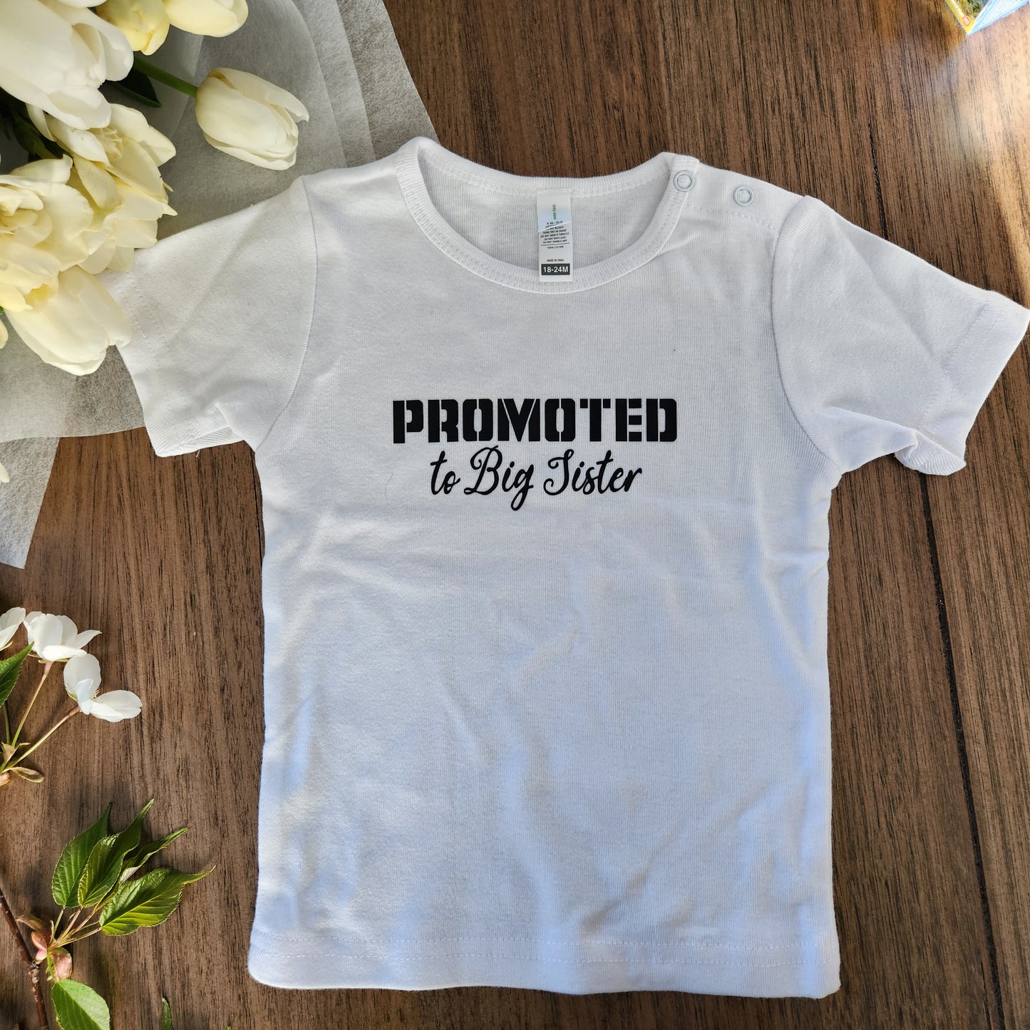 Child round neck Tee - Promoted to Big Sister