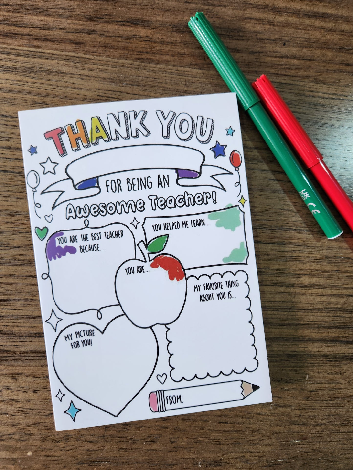 Thank you teacher card