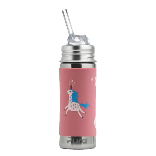 Pura Kiki 325ml Toddler Straw Stainless Steel bottle - Unicorn