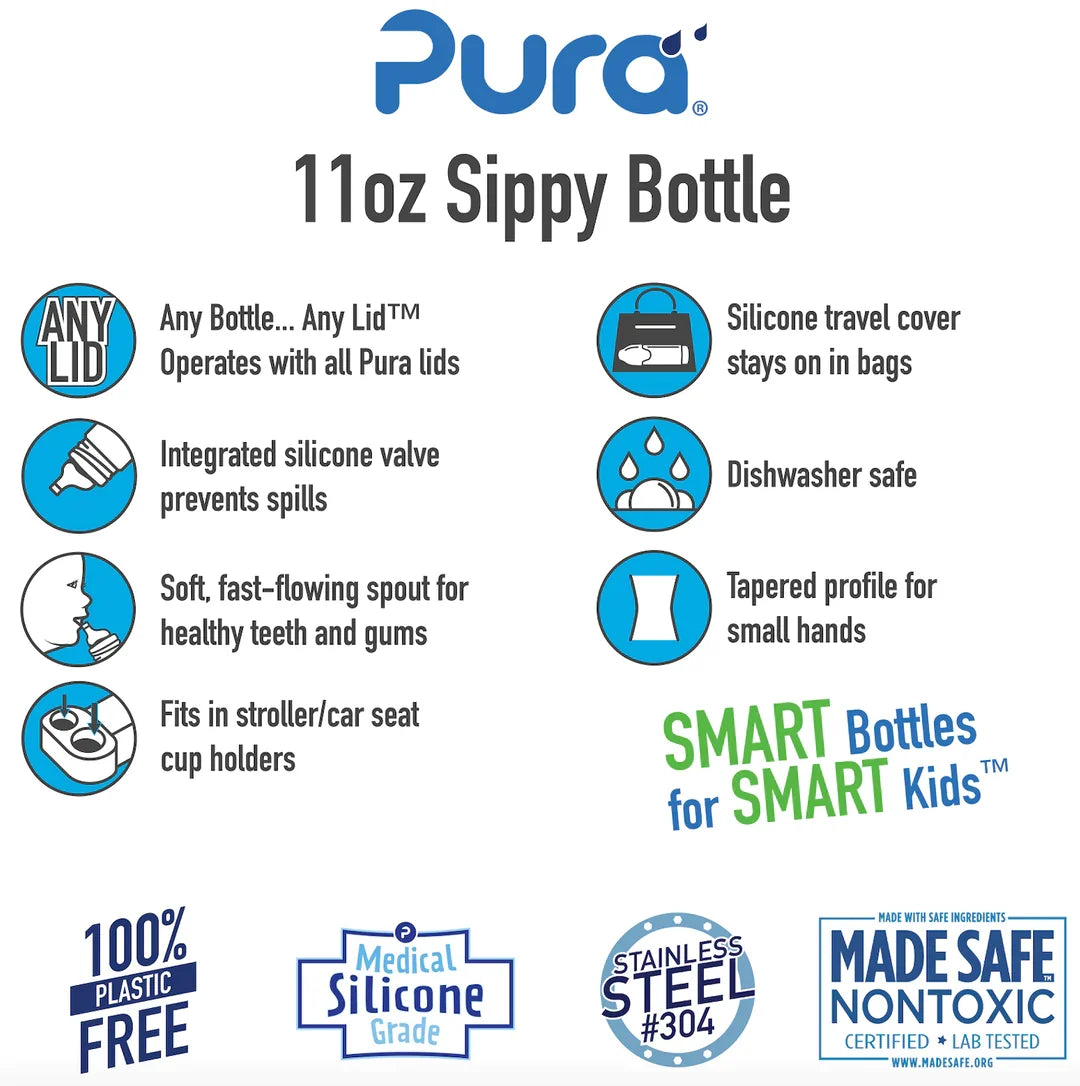 Pura Kiki 325ml Toddler Sippy Stainless Steel bottle - Unicorn