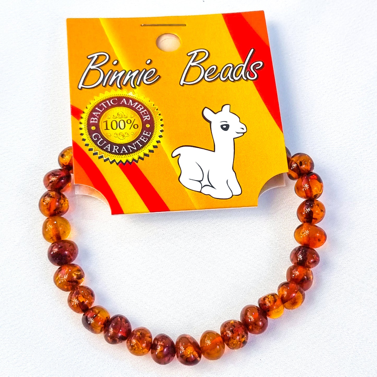 Baby amber bracelet - Cognac
