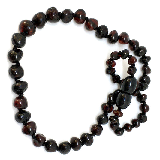 Child amber necklace - Cherry