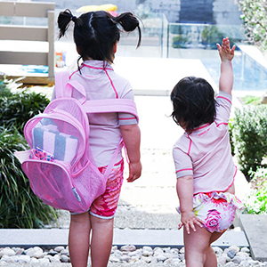 Swim kit with mesh backpack - Pink