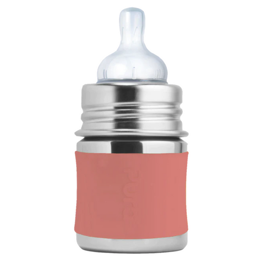 Pura Kiki 150ml INFANT Stainless Steel Bottle - Rose sleeve