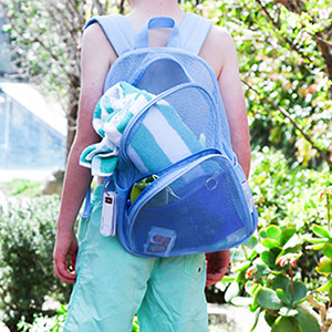 Swim kit with mesh backpack - Blue