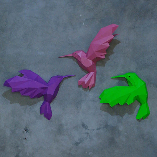 Papercraft Origami kit - Hummingbird (set of 3)