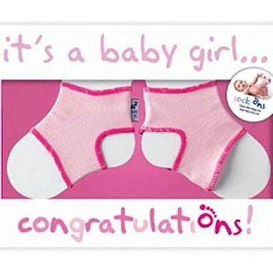 Sock Ons Congratulations Card (girl)